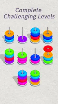 Puzzle Game: Color Hoop Sort Screen Shot 1