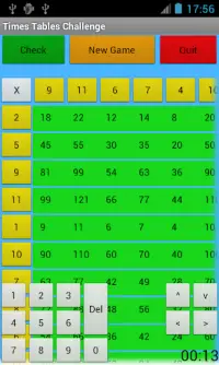Times Tables Challenge Screen Shot 2