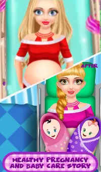 الأم الحامل وحديثي الولادة لعبة رعاية الطفل التوأم Screen Shot 9