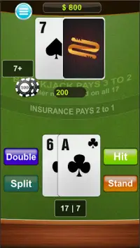21 Blackjack Free Card Game Offline Screen Shot 1