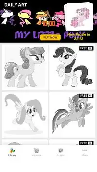 Pixel Art - Little Pony Coloring by Number Screen Shot 2