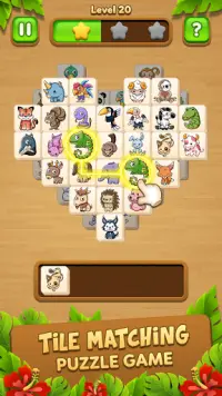 Tile Matching Animals -Match 3 Mahjong: ปริศนา เกม Screen Shot 0