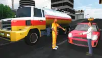 Modern City Gas Station 3D Pickup Truck Refueling Screen Shot 4