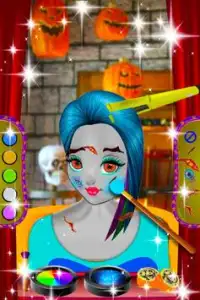 Salón de maquillaje de Halloween para niños 2017 Screen Shot 12