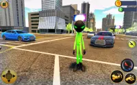 Super Stickman Green Rope Hero: Crime City Screen Shot 9