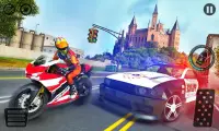 Moto escapar polícia perseguição: moto vs carro Screen Shot 1
