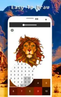 Color del león por número - Pixel Art Screen Shot 4