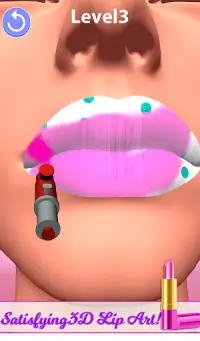 Lip Art 3D Satisfying Lipstick Tattoo Art Game Screen Shot 12