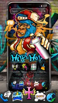 Hip-hop Cool Graffiti Monkey Theme Screen Shot 0