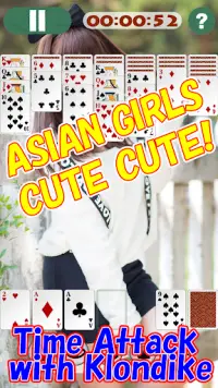 ASIAN GIRLS SOLITAIRE - GET cute wallpapers Screen Shot 2