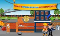 Baue eine Polizeistation: Bauarbeiter-Spiel Screen Shot 1