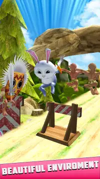 Rabbit Dash : jungle Christmas Subway runner game Screen Shot 2