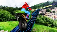 키즈 스파이더 슈퍼 히어로 자전거 스턴트 게임 2019 Screen Shot 1