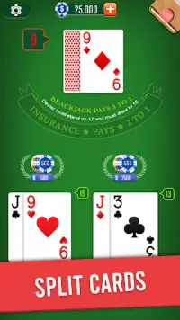 Blackjack 21 card game Screen Shot 1