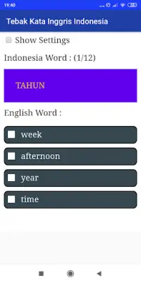 Tebak Kata Inggris Indonesia Screen Shot 3