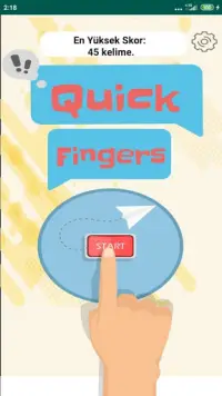 Quick Fingers - Hızlı Yazma Oyunu Screen Shot 1