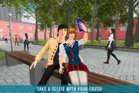 Girl High school Crush: High school Simulator Screen Shot 2
