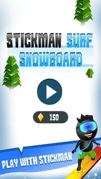 Stickman Surf Snowboard Screen Shot 0