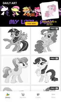 Pixel Art - Little Pony Coloring by Number Screen Shot 1