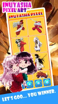 Inuyasha Pixel Art Coloring Screen Shot 1