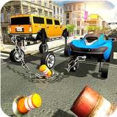 Elevated Chained Cars Racing 3D