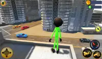 Super Stickman Green Rope Hero: Crime City Screen Shot 7