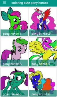 Coloring cute pony horses Screen Shot 1