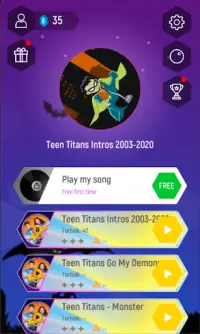Teen Titans Magic Tiles Hop Screen Shot 0