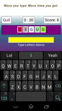 Letters Fast typing game Screen Shot 3