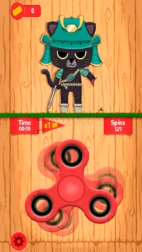 Samurai Cat Spinner - Crazy Ninja Screen Shot 1