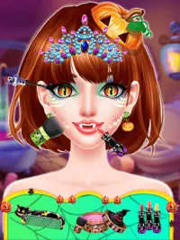 Halloween makeup Dress-Up fashion Salon gadis game Screen Shot 3