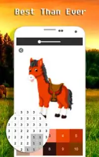 Horse Cartoon Color By Number - Pixel Art Screen Shot 4