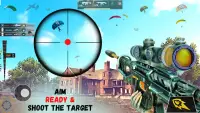 Sniper Parachute Battleground komando api gratis Screen Shot 1