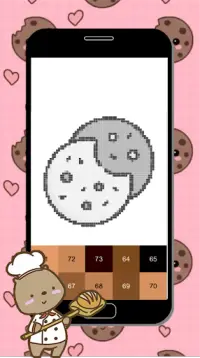 pixel art - cookies game color by number for kids Screen Shot 1