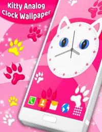 Kitty Clock Wallpaper 😻 Cute Cat Live Wallpapers Screen Shot 7