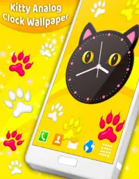 Kitty Clock Wallpaper 😻 Cute Cat Live Wallpapers Screen Shot 4
