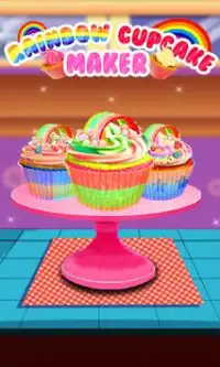 Rainbow Cupcake Maker - Tự làm Trò chơi Nấu ăn 201 Screen Shot 0