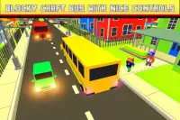 Cube Craft Pixel School Bus 3D Screen Shot 3