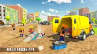 City Pipeline أعمال البناء: لعبة سباك Screen Shot 2