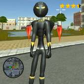 Stickman Panther jetpack Crime Simulator