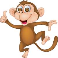 Macaco feliz amigo