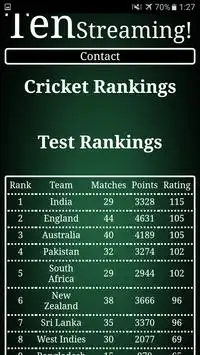 International Cricket Ranking Screen Shot 1
