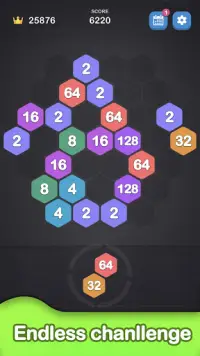 2048 Hexagon-Number Merge Game Screen Shot 3