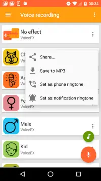 VoiceFX - Modificador de voz c Screen Shot 2