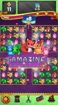 Fluffy PJ Trolls Friends: Match 3 Puzzle Game Screen Shot 1