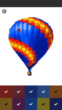 Hot Air Balloon Pixel Art Coloring By Number Screen Shot 4