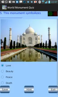 World Monument Quiz Screen Shot 1
