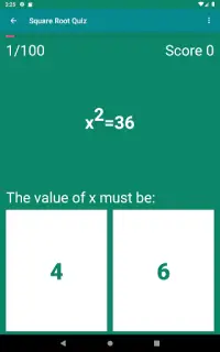 Square Root Quiz Screen Shot 4