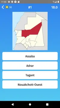 Mauritania: Regions & Provinces Map Quiz Game Screen Shot 2