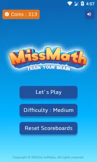 Miss Math : The mathematical game Screen Shot 1